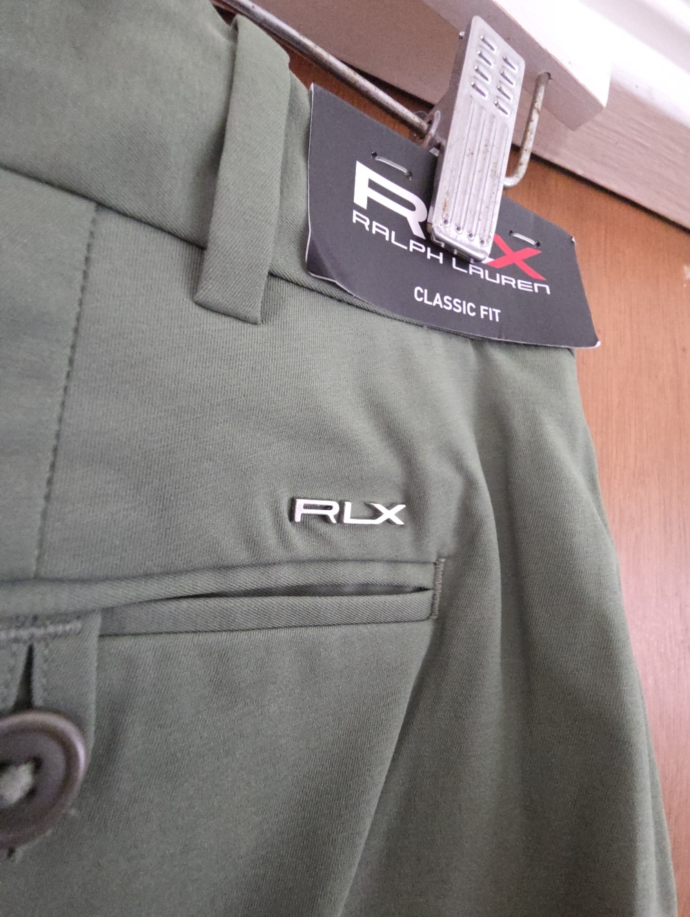 RLX Ralph Lauren Olive Green Men’s Performance Flat-Front Shorts Size 36 Nwt - Picture 3 of 9